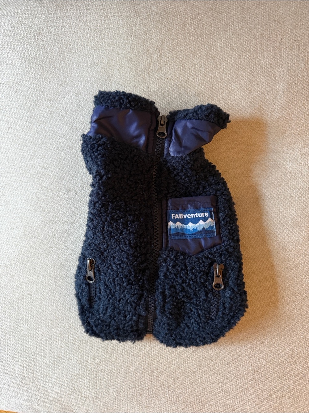 XS navy blue dog fleece